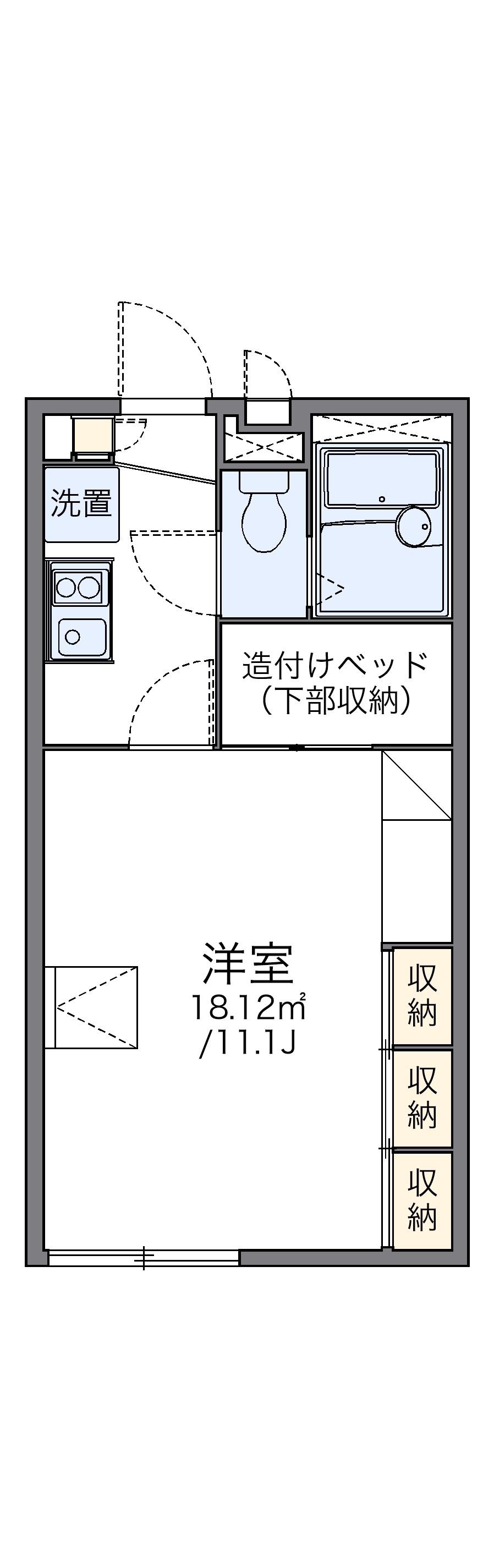 レオパレス慶(1K/2階)の間取り写真