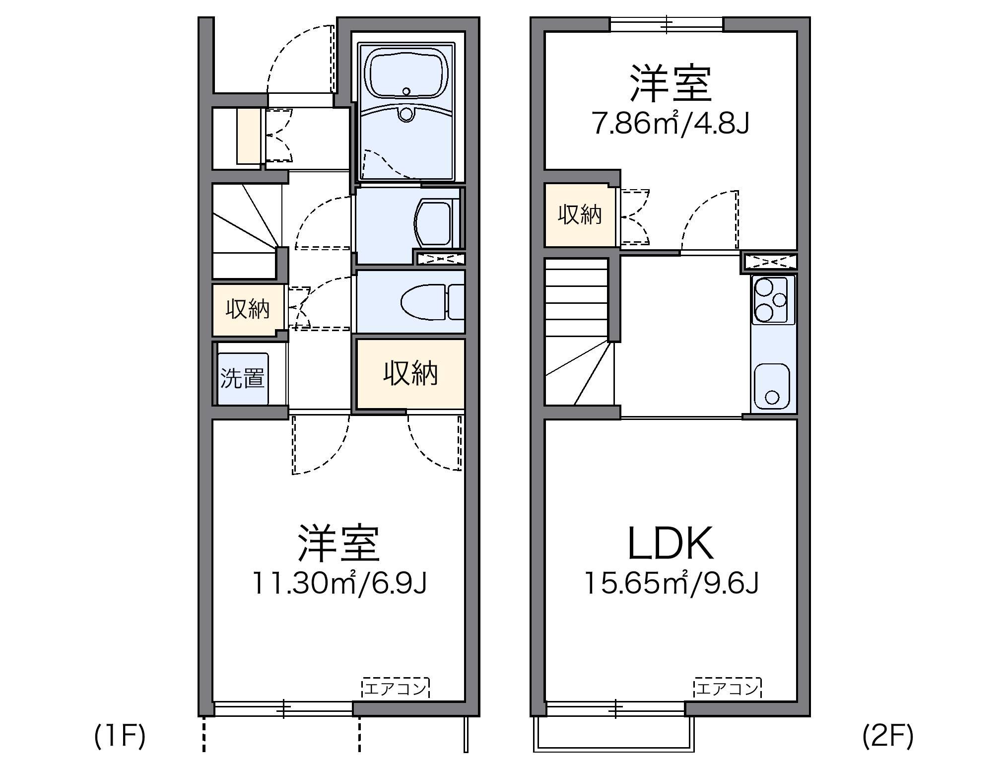 レオネクスト伊吹Ⅲ(2LDK/1階)の間取り写真