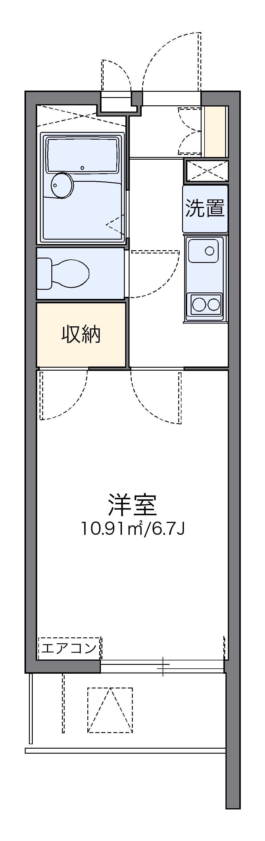 レオパレス並木(1K/1階)の間取り写真