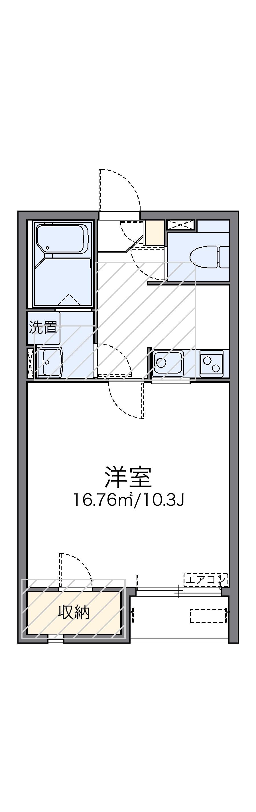 レオネクストももの木(1K/2階)の間取り写真