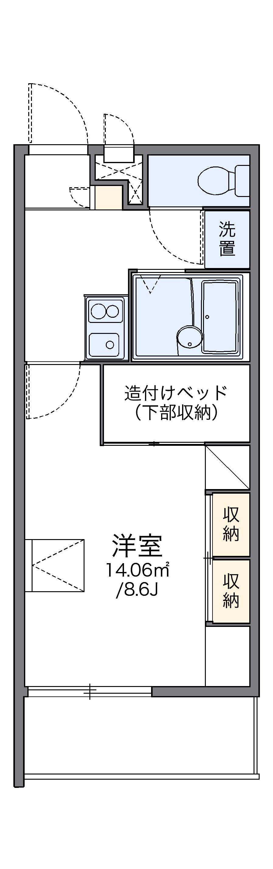 レオパレス不動塚Ⅱ(1K/1階)の間取り写真