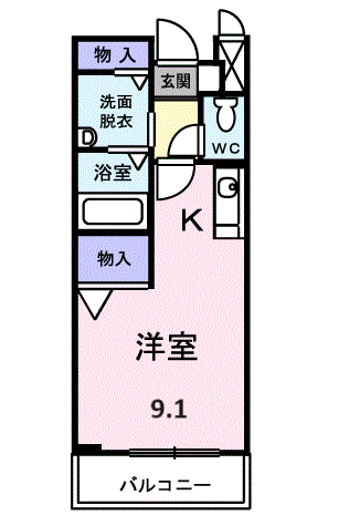 パルテ-ル・スクウェア(1K/1階)の間取り写真