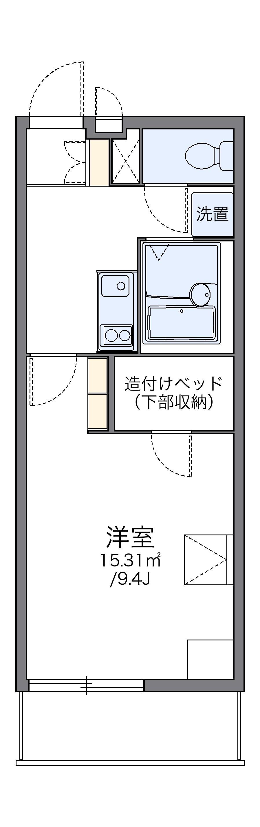 レオパレス紫峰ヶ丘Ⅰ(1K/3階)の間取り写真