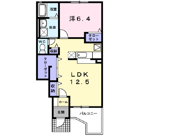 ファミーリア(1LDK/1階)の間取り写真