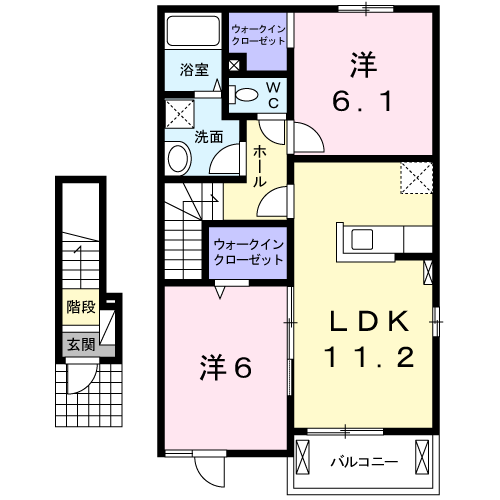 レガーロ・グランツA(2LDK/2階)の間取り写真