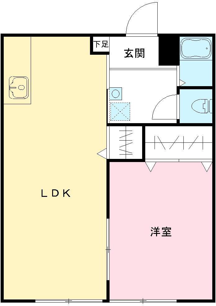 栗ハイツ(1LDK/1階)の間取り写真