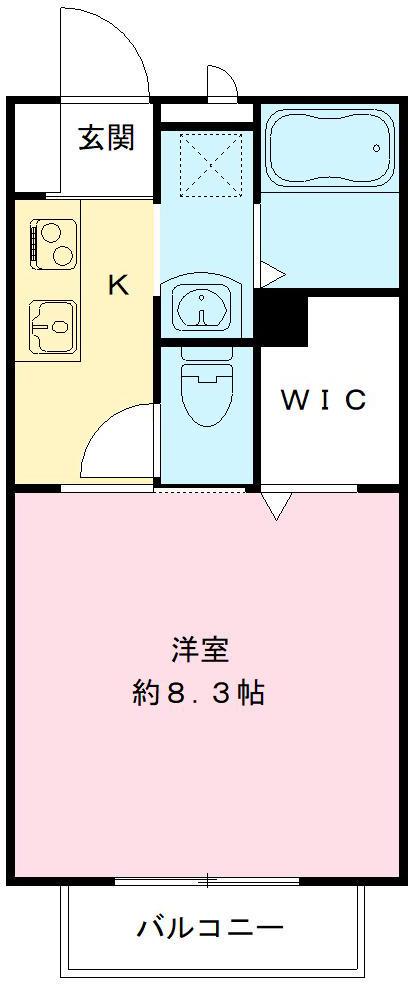 シルクハイツ(1K/1階)の間取り写真