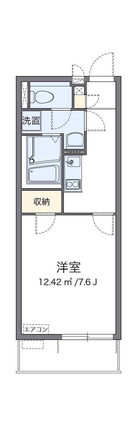 クレイノアークハイムⅢ(1K/3階)の間取り写真