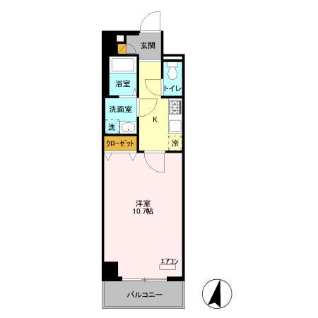 エキスポコンフォートⅡ(1K/6階)の間取り写真