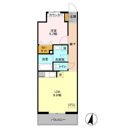 エキスポコンフォートⅡ(1LDK/1階)の間取り写真