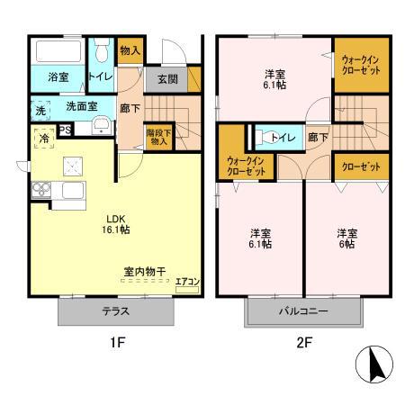 ファミリアつくば(3LDK)の間取り写真