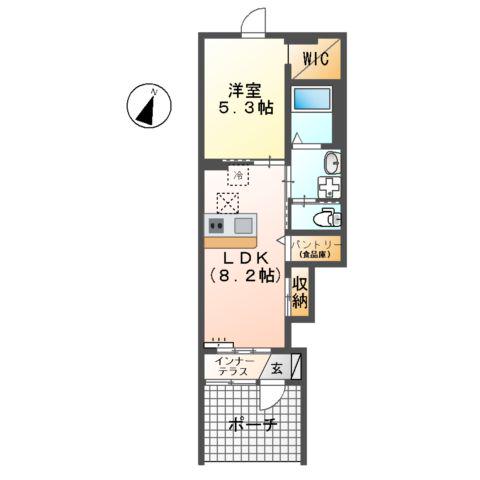 グランドノアール(1LDK/1階)の間取り写真