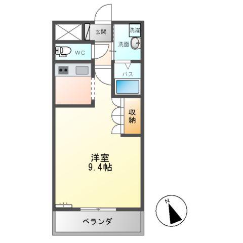 GRYFFINDORⅡ(1K/1階)の間取り写真