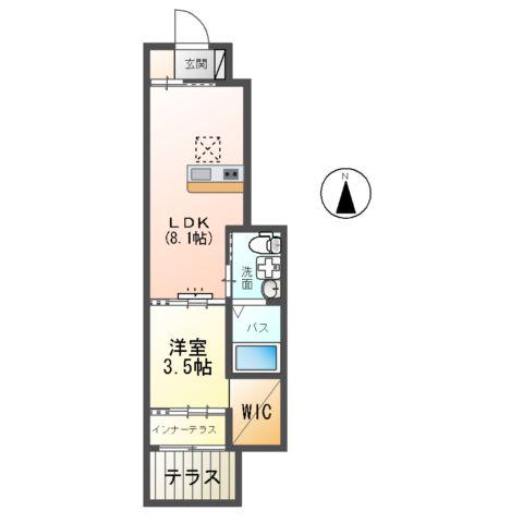 TOMMY RESIDENCE(1LDK/1階)の間取り写真