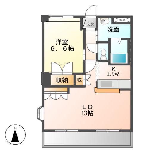 LIVERTY FOREST(1LDK/2階)の間取り写真