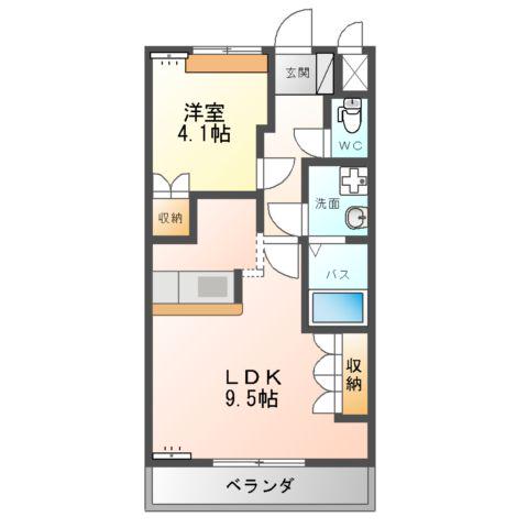 メゾンアイリス(1LDK/2階)の間取り写真