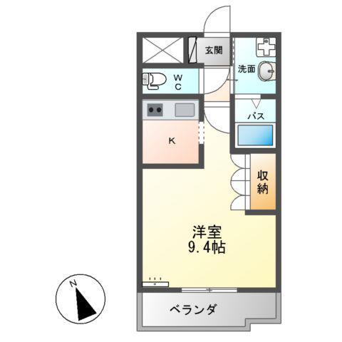 エスポアールK(1K/1階)の間取り写真