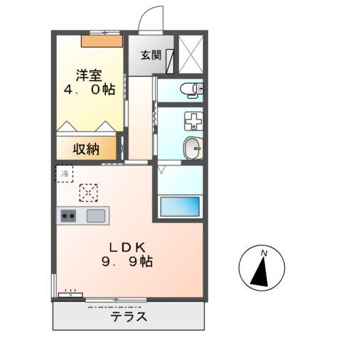 PRIOR FUKUE(1LDK/1階)の間取り写真