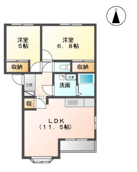 サンコート(2LDK/2階)の間取り写真
