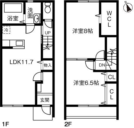 シーズ美野里(2LDK)の間取り写真