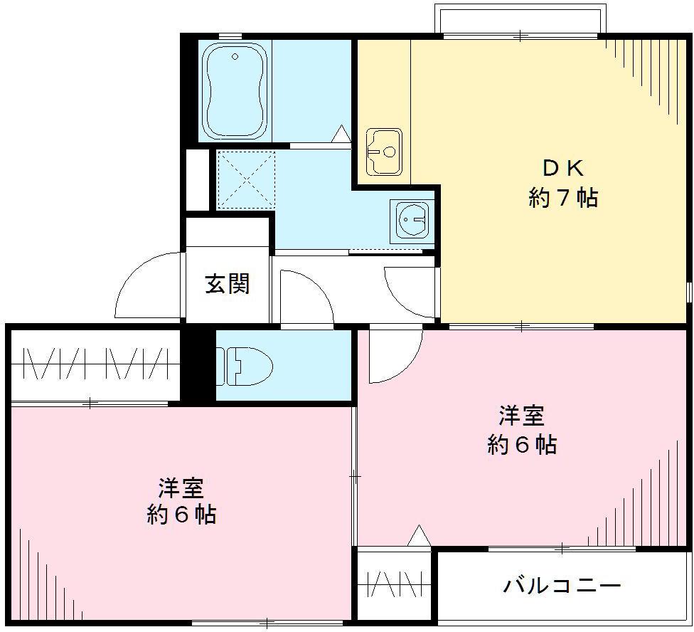 コート・フィレンツェ(2DK/2階)の間取り写真