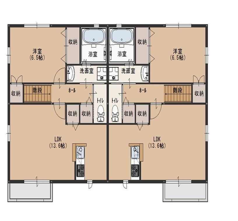グランデールⅡ A(1LDK/2階)の間取り写真