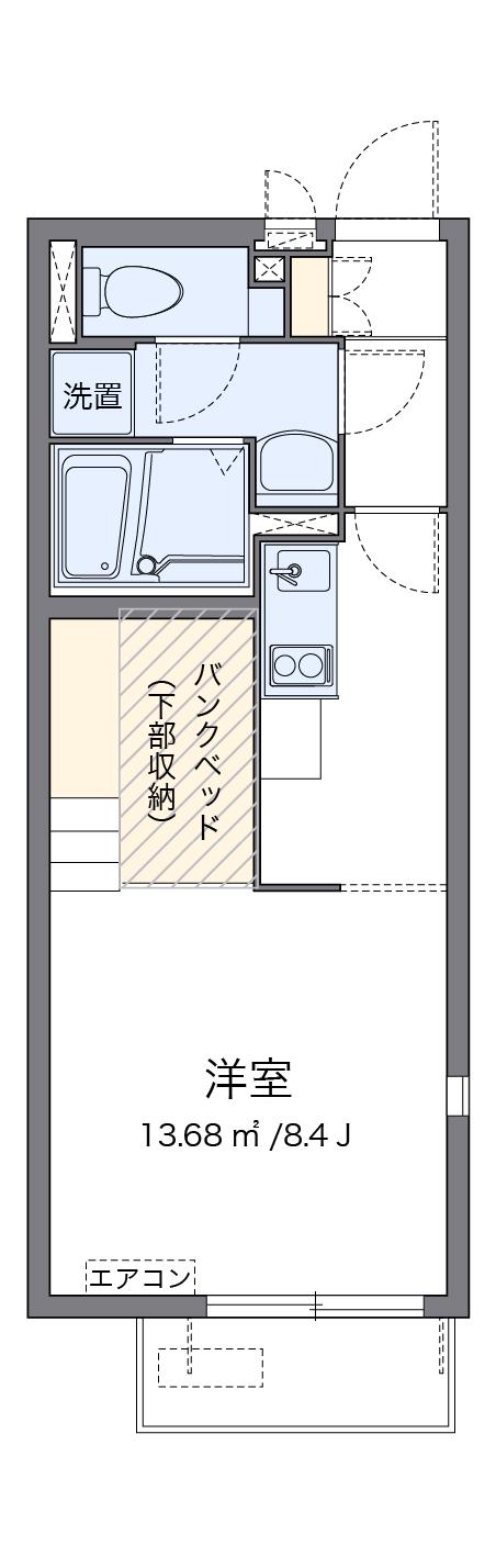 ミランダGRANDEUR Ⅱ(ワンルーム/2階)の間取り写真