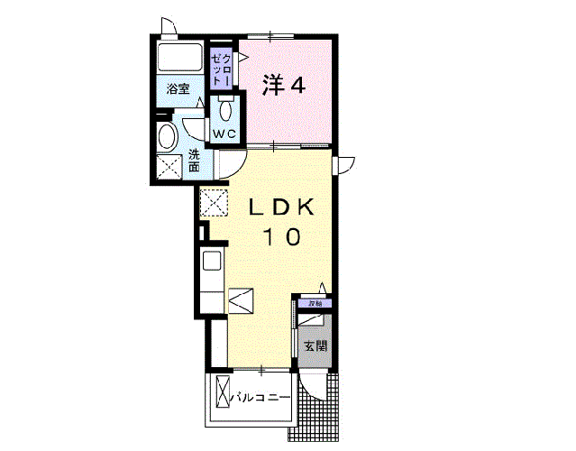 ブリーゼ(1LDK/1階)の間取り写真