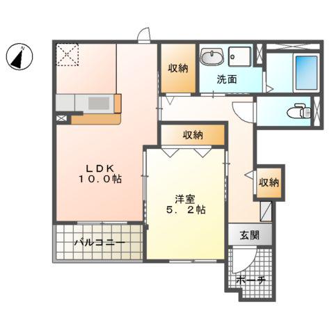 メゾン ド パルフェ(1LDK/1階)の間取り写真