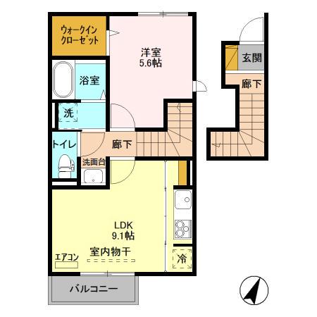 シティパル流星台(1LDK/2階)の間取り写真