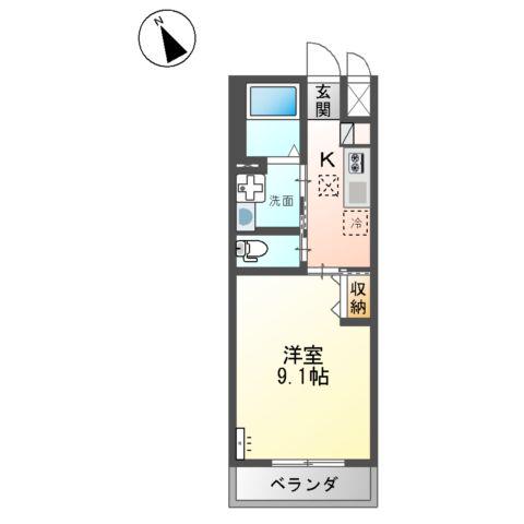桜町フラッツ(1K/1階)の間取り写真