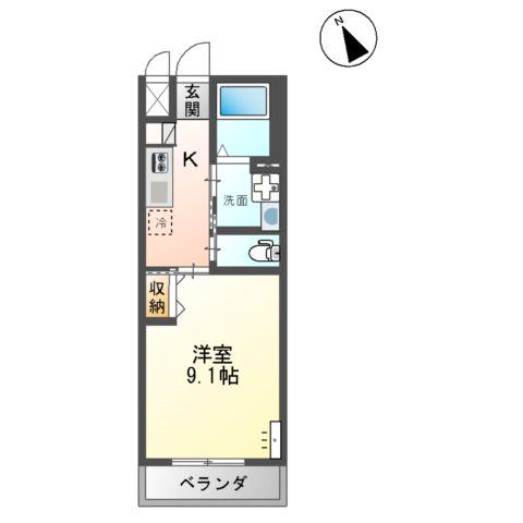 桜町フラッツ(1K/2階)の間取り写真