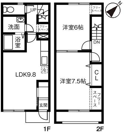 ジュネス神谷(2LDK)の間取り写真