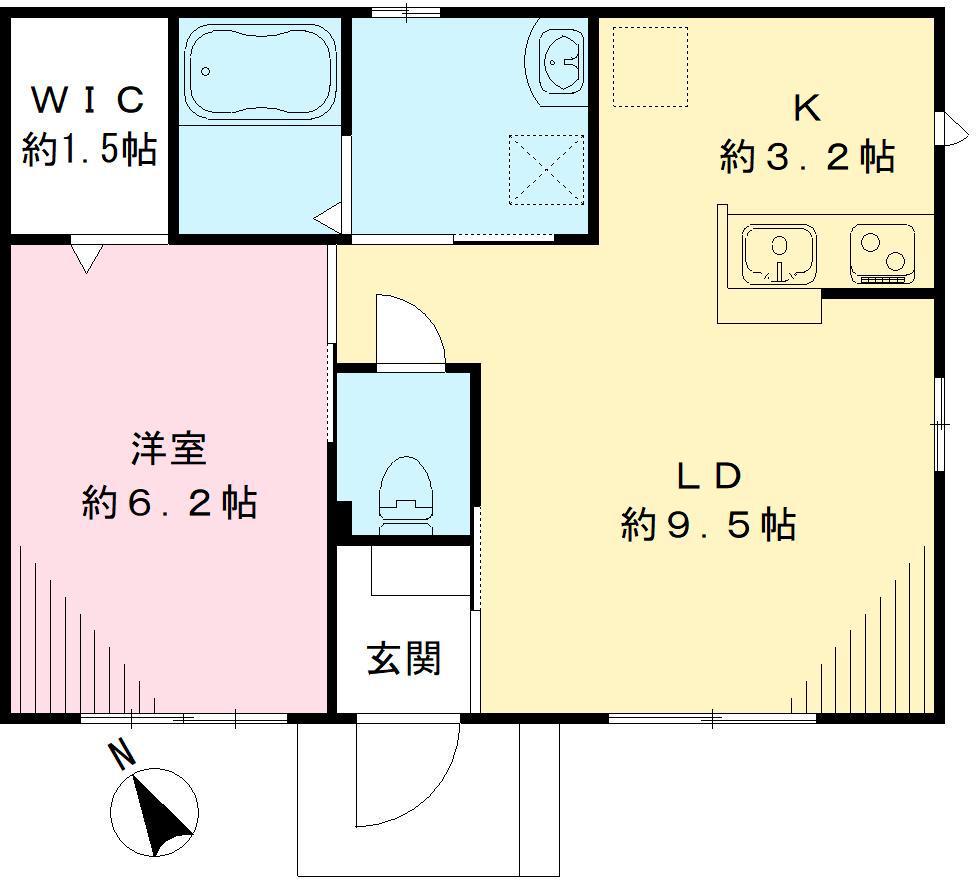 常磐線 神立駅 徒歩5分 1階建 築6年(1LDK)の間取り写真