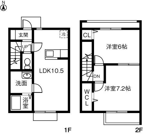 ルミエール白河Ｂ(2LDK)の間取り写真