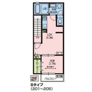 WISTERIA Ⅲ(1LDK/2階)の間取り写真
