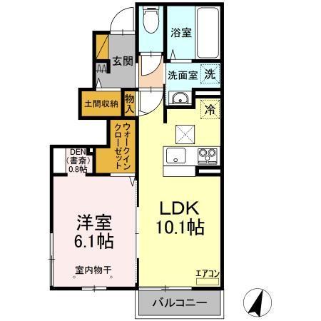 GRAND WINDS TSUKUBA Ⅵ(1LDK/1階)の間取り写真