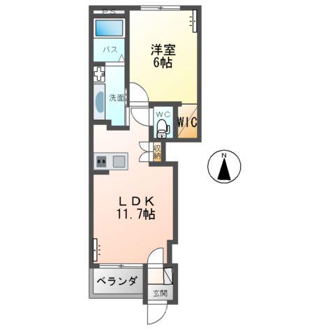 ポルトボヌール(1LDK/1階)の間取り写真