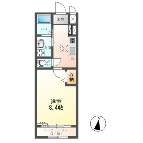 BLANCHE LEO(1K/1階)の間取り写真