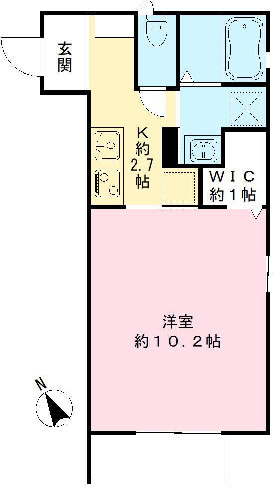 ウィステリアA(1K/1階)の間取り写真