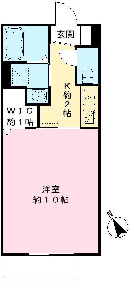 ウィステリアA(1K/1階)の間取り写真