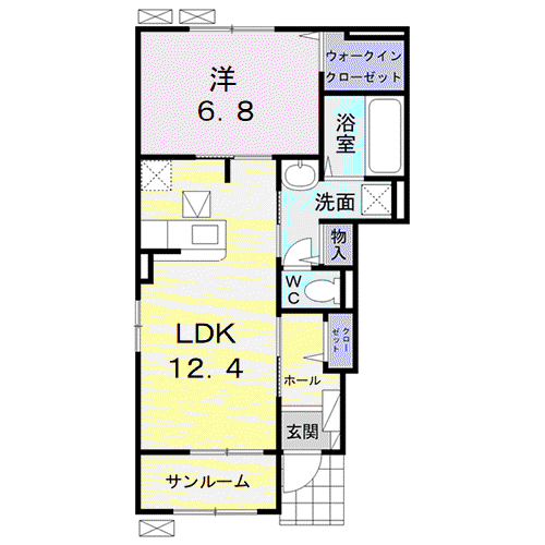 LAKI Ⅱ(1LDK/1階)の間取り写真