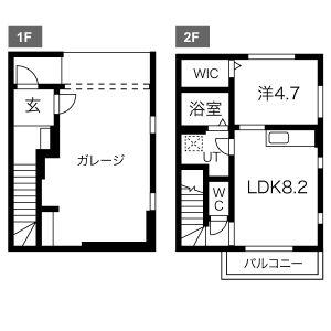 LIBERTA D棟(1LDK/1階)の間取り写真