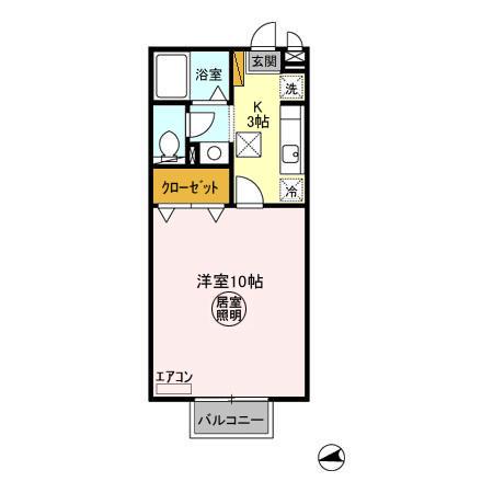 ADONIS.Ⅰ(1K/1階)の間取り写真