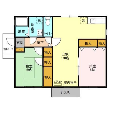 ファンタジーハウス(2LDK/1階)の間取り写真