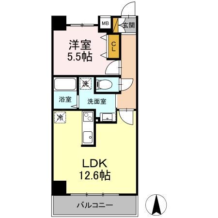RIO GRANDE(1LDK/4階)の間取り写真