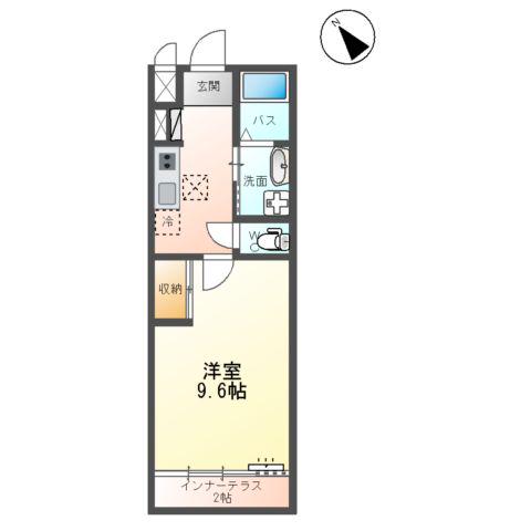 HACK BERRY真鍋(1K/1階)の間取り写真