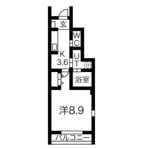 LIMEL(1K/1階)の間取り写真