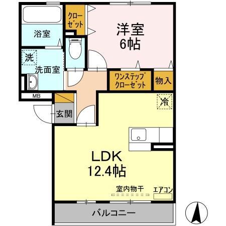 プロスパーM(1LDK/2階)の間取り写真