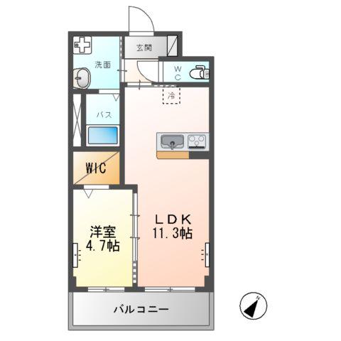 MOON STONE(1LDK/2階)の間取り写真